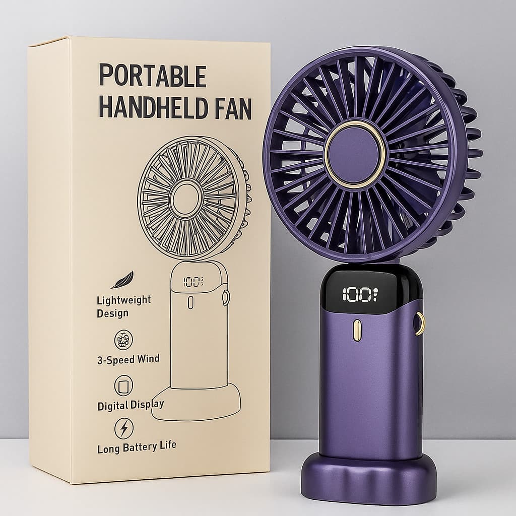 Mini ventilateur de bureau pliable et portable, rechargeable par USB, Royaume-Uni