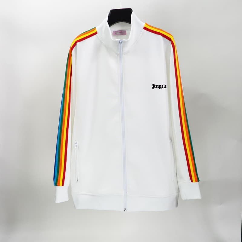 Veste de sport à rayures arc-en-ciel avec fermeture éclair et palmier, uniforme scolaire pour homme, nouvelle version 2025