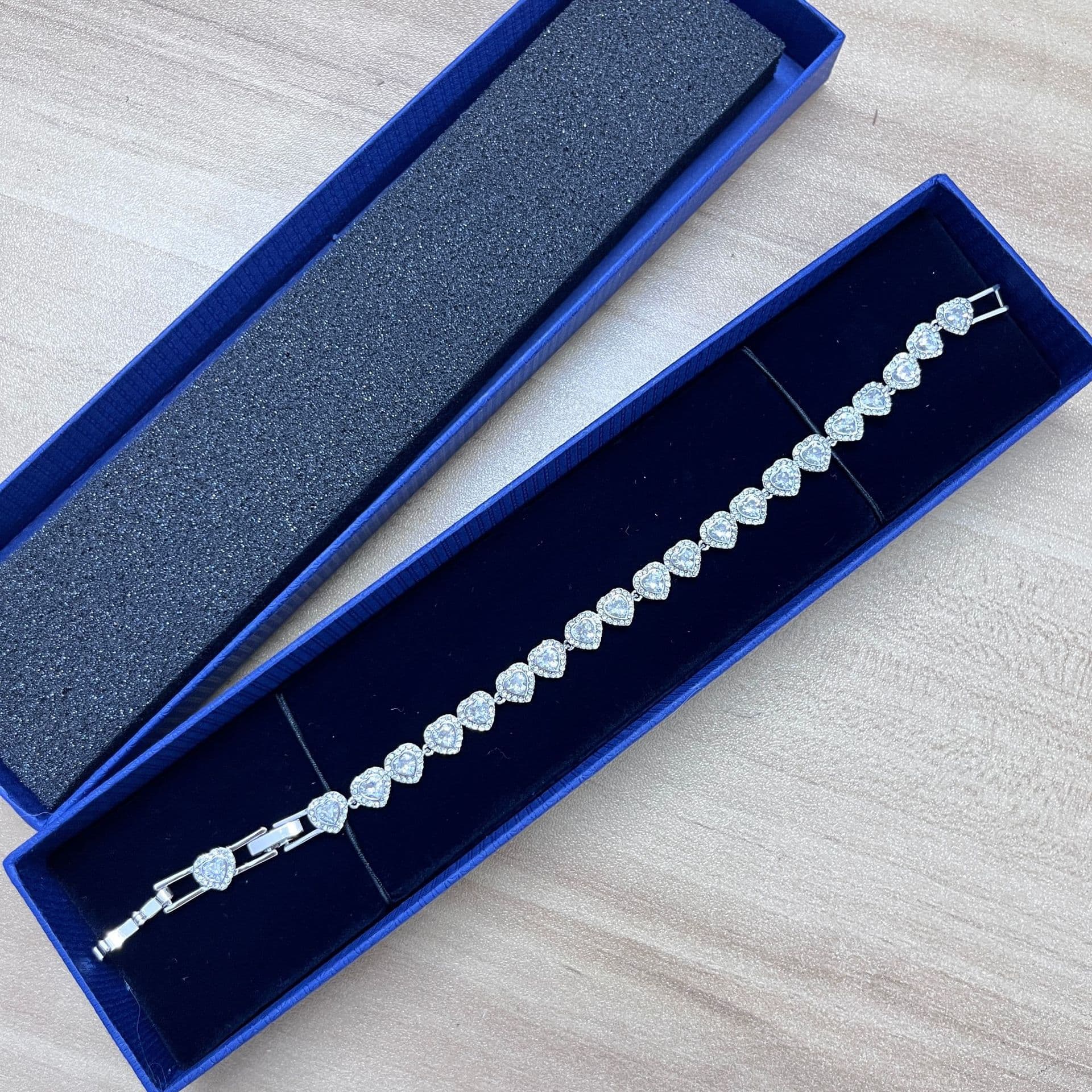 Shijia New Heart-Shaped Necklace Collarbone Chain Cross-Border Hot-Selling L Fashion Sparkling Full Diamond