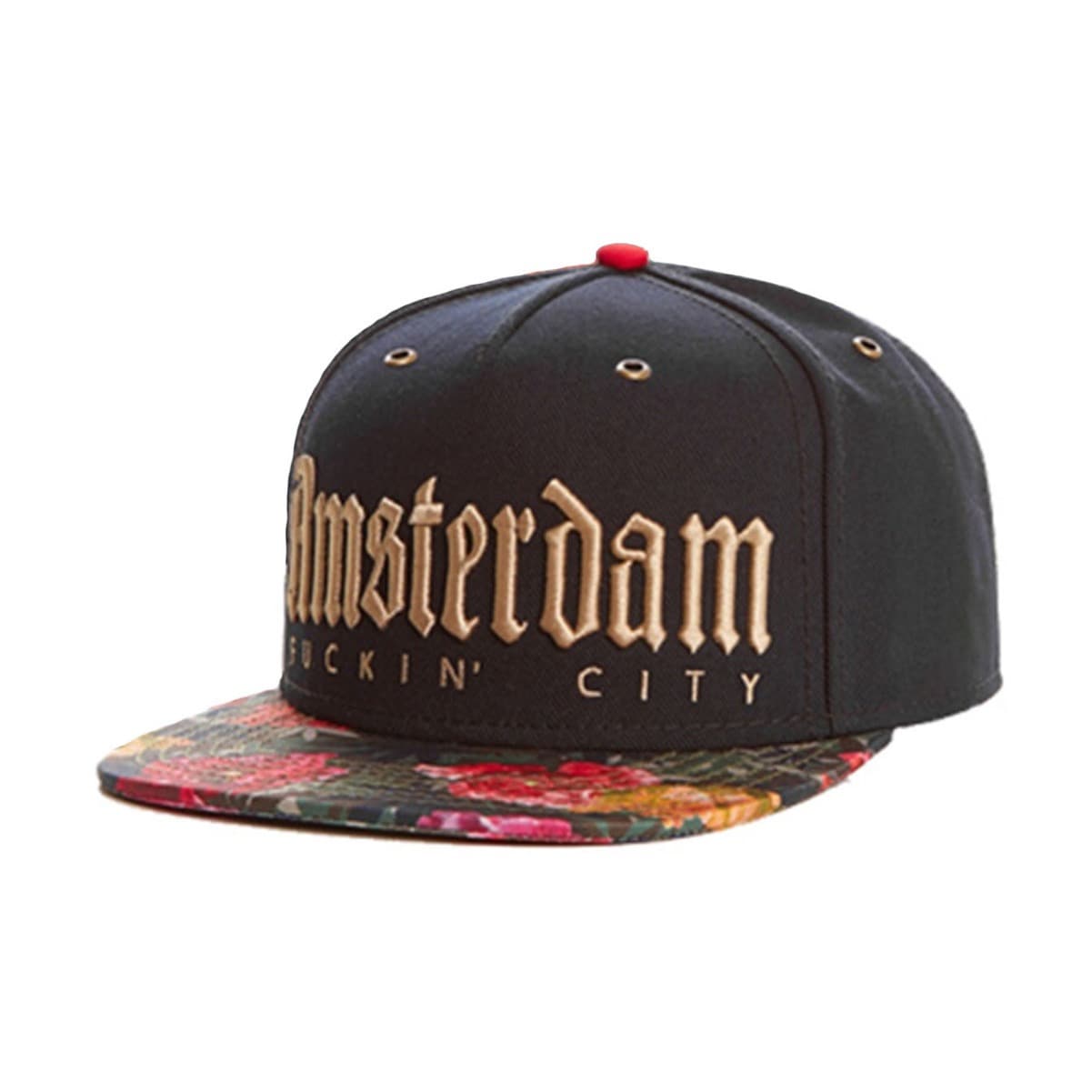 Floral Damask Print Hip Hop Baseball Cap – Flat Brim Streetwear Hat For Men – Adjustable Snapback Design