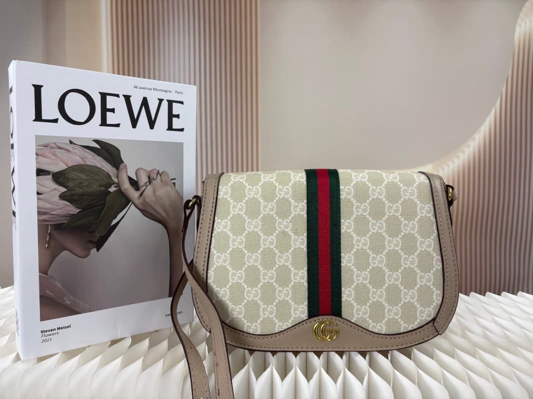 Sac bandoulière Ophidia pour femme, toile GG Supreme, bande Web, bandoulière ajustable