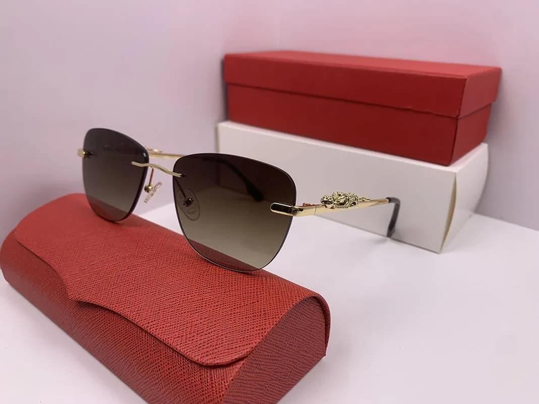 Designer sunglasses for men women cart glasses frame Square Rimless sunglass classic vintage eyewear Anti-UV driving new