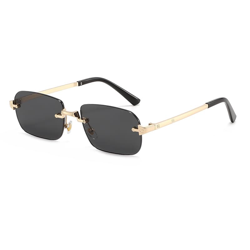 Personalized Frameless Chamfered Sunglasses For Women, High End Retro Style, Small Frame, UV Protection Sunglasses For Men, Fashionable.