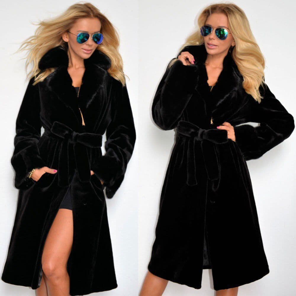 Women's Clothing autumn new style fur long cotton suit collar coat long plush jacket