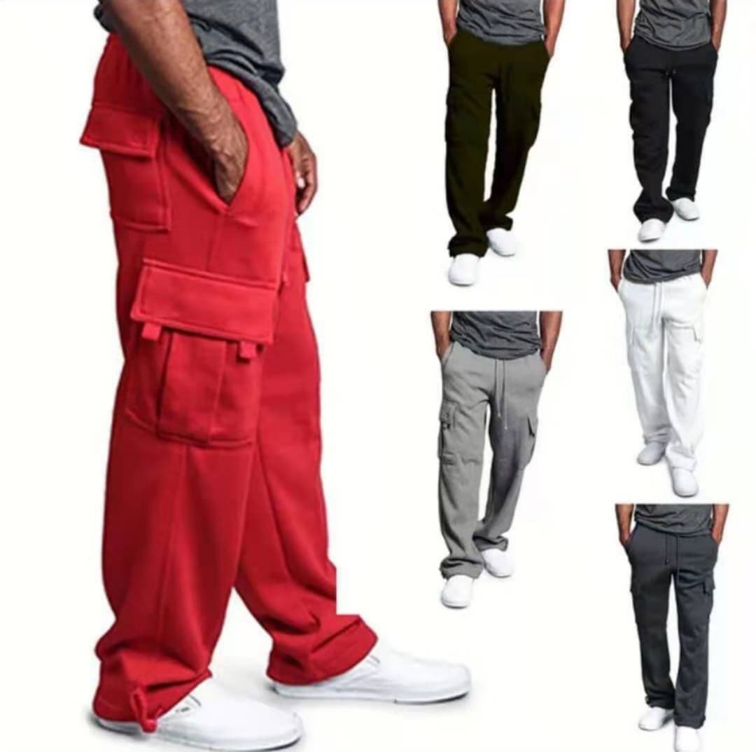 Men's Clothing men's new multi pocket overalls men's sanitary pants casual elastic trousers