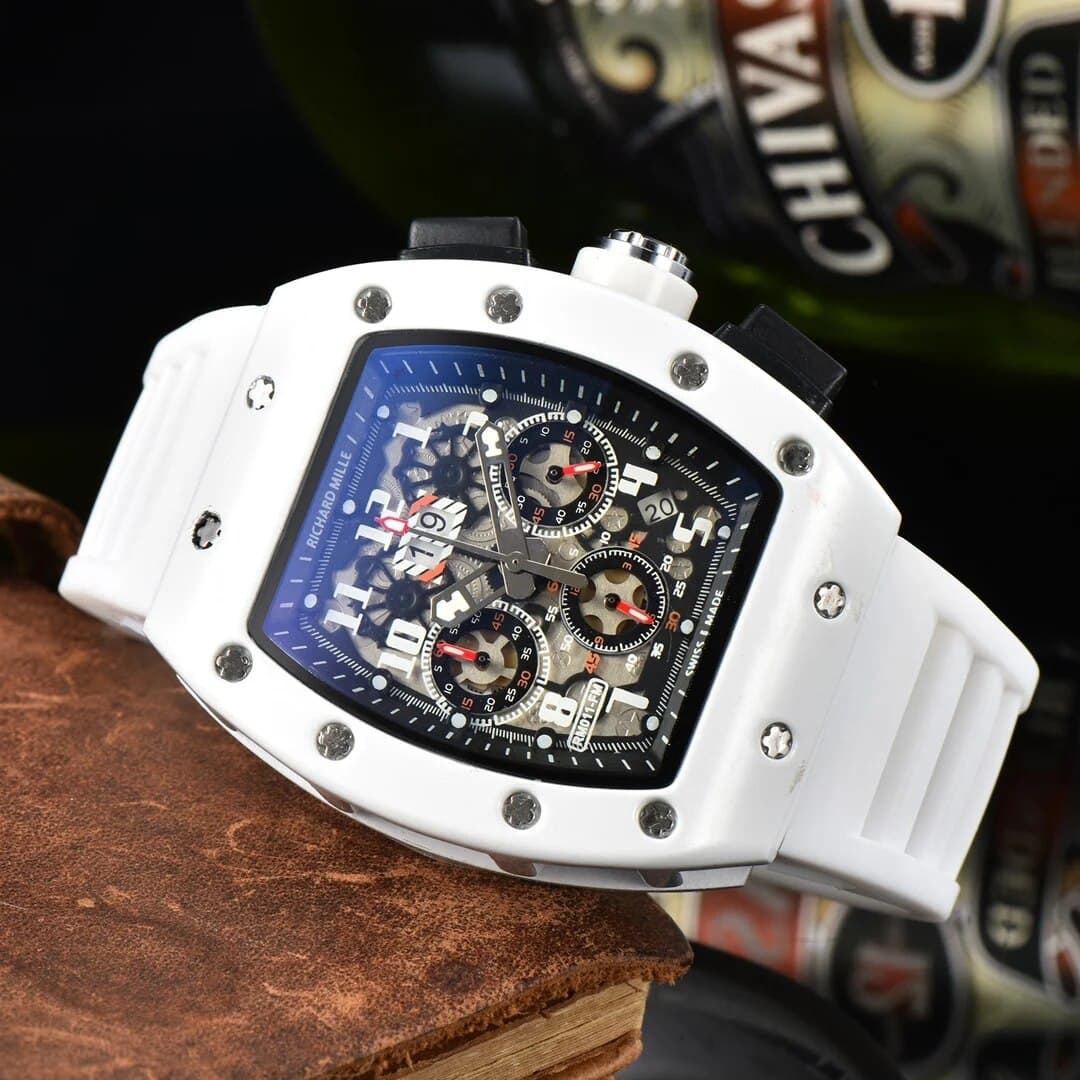 Montre de luxe pour homme 2023, chronographe à six aiguilles, mouvement à quartz multifonction