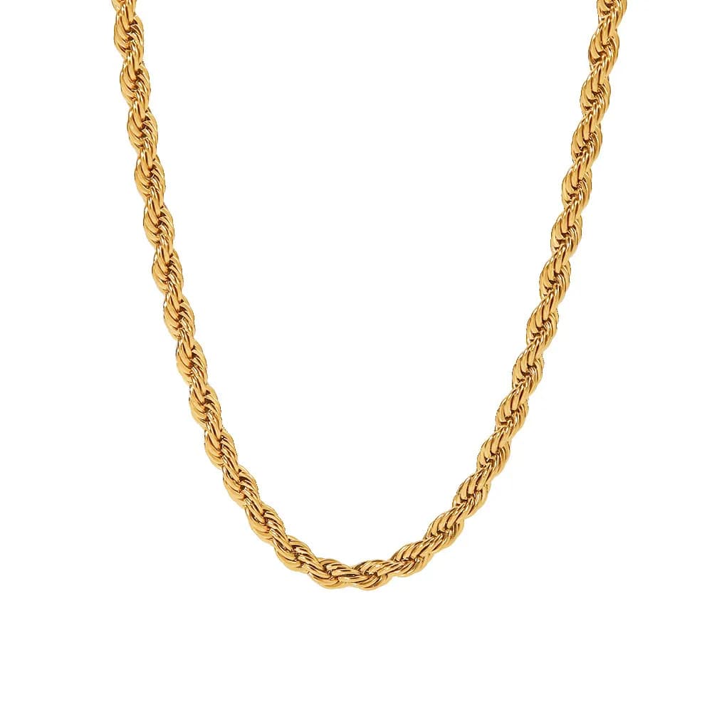 Designer Gold Plated Fried Dough Twists Fashion Versatile High Grade Chain Necklace For Men And Women