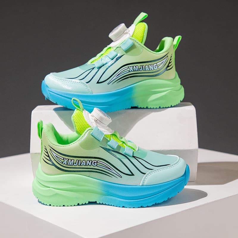 Baskets de basketball pour garçons, collection printemps 2025, pour élèves du primaire, boucle rotative, maille, style décontracté, idéales pou