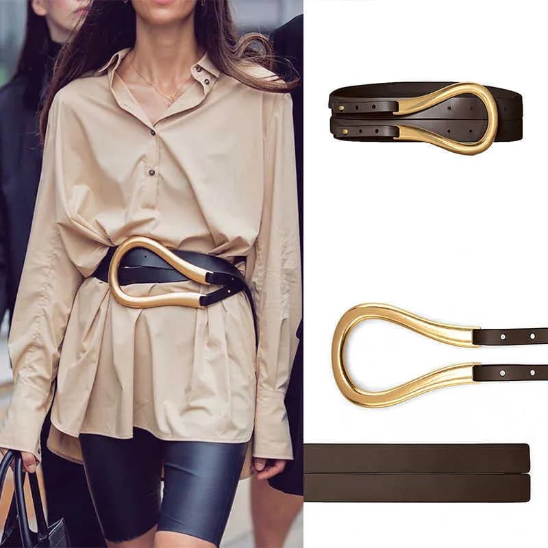 Designer Belt High Quality Genuine Leather Belts Women Brand Fashion Waist Wide Waistband for Coat Shirt Q0625