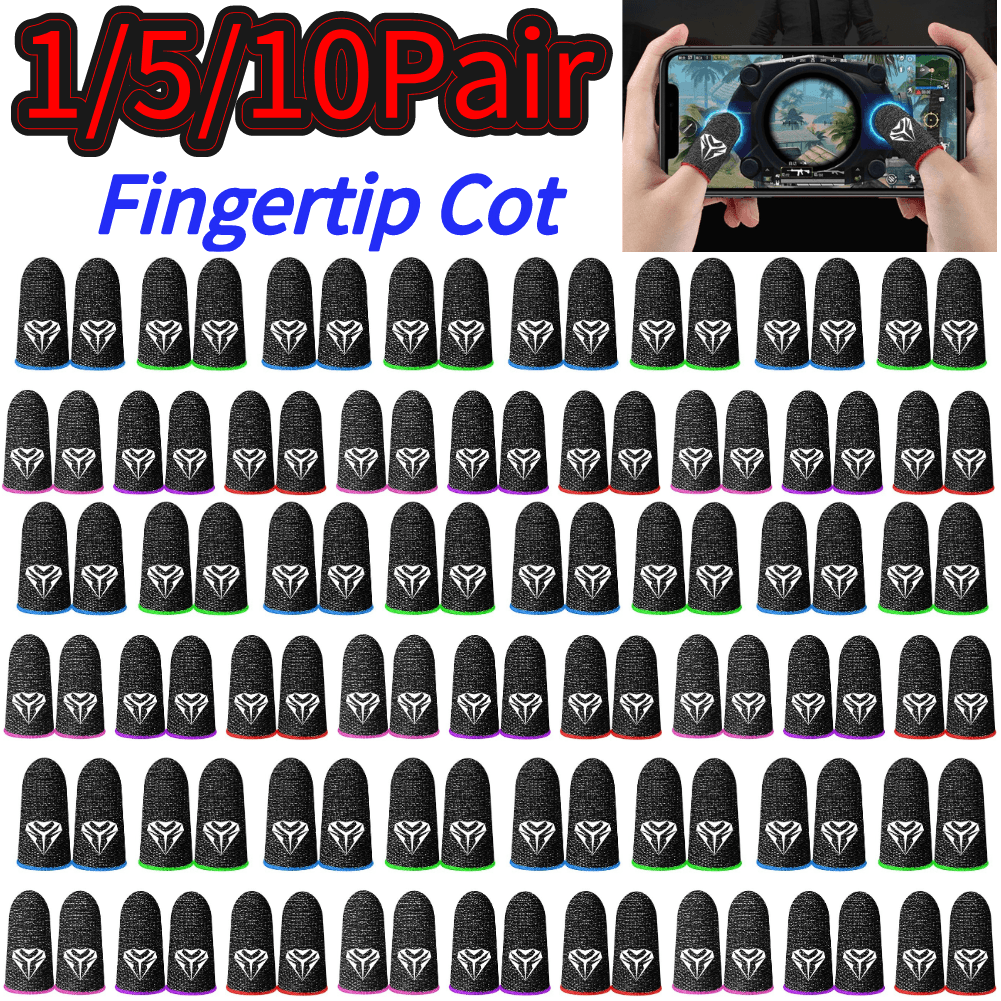 1 Pair Gaming Sleeve Thumb Gloves Touch Screen Finger Cots Sweatproof Protector For PUBG Mobile Game