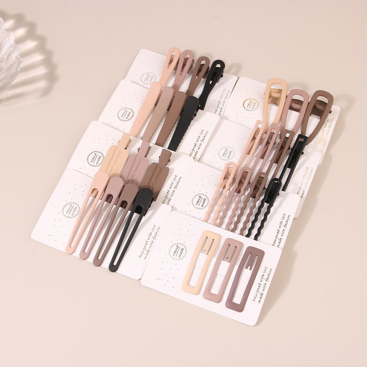 Guanyang three-piece metal milk coffee color hairpin suit female bangs clip hairpin Korean version BB clip duckbill clip wholesale
