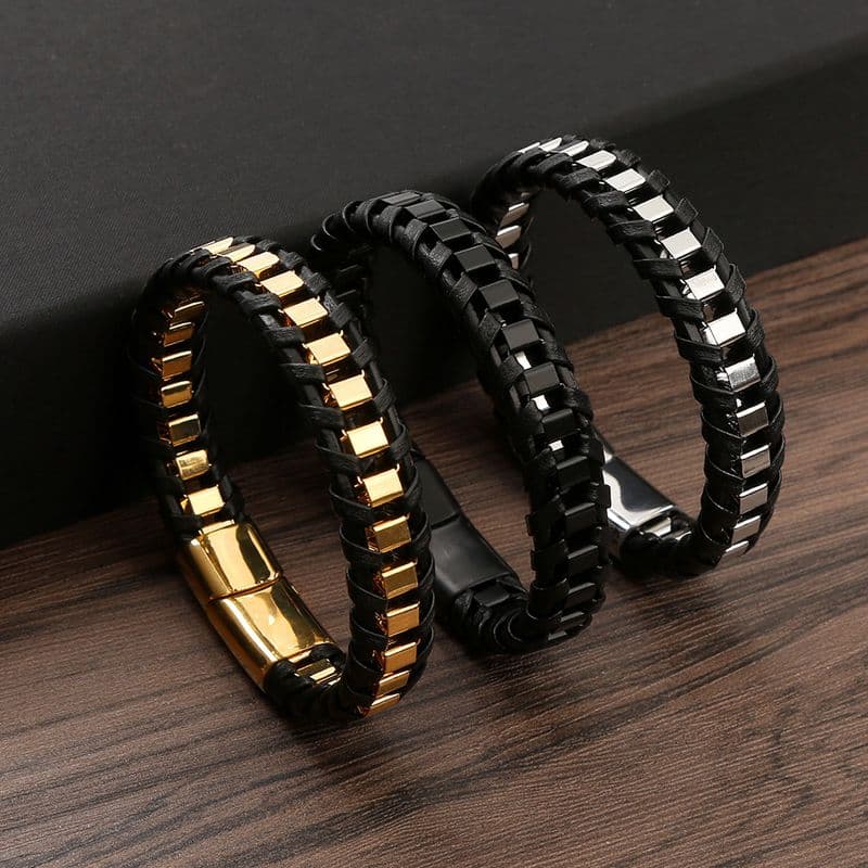 2PCS Stainless Steel Venice Men's Bracelet