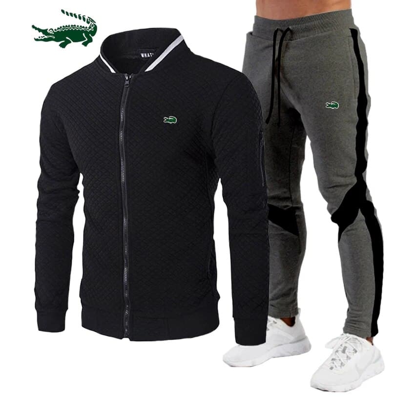 Ensemble de survêtement brodé de haute qualité pour homme.
