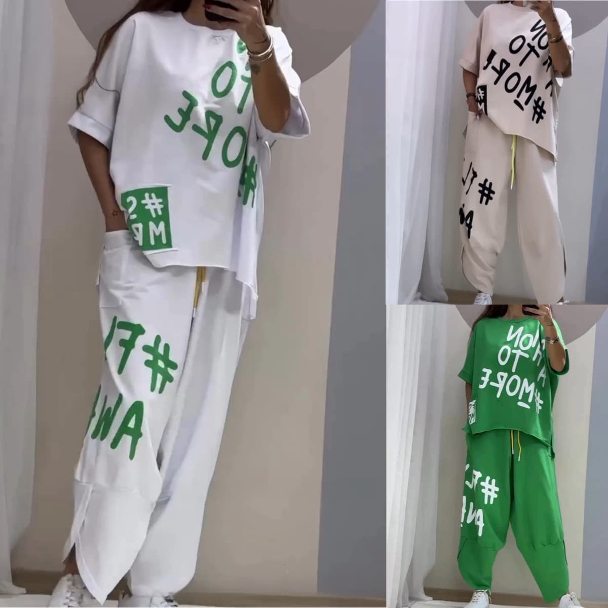 Women's Clothing Letter Printed Casual Sports Women's Suit