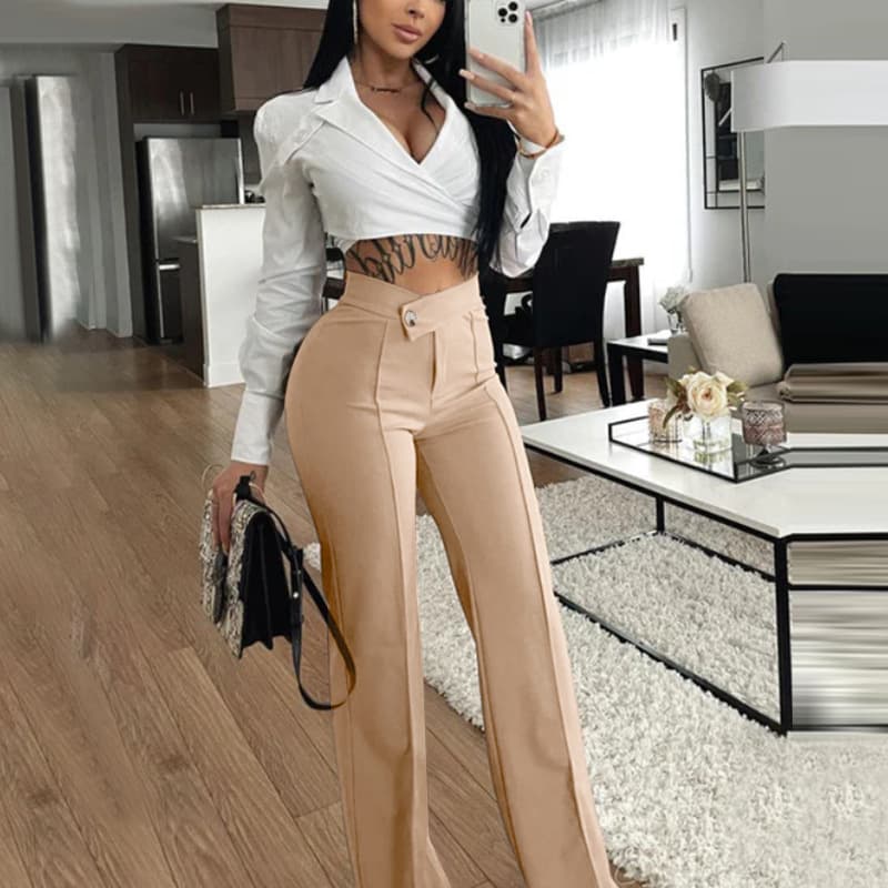 Women's Clothing new casual pants autumn new temperament commuting flared trousers versatile fashion wide leg pants for women