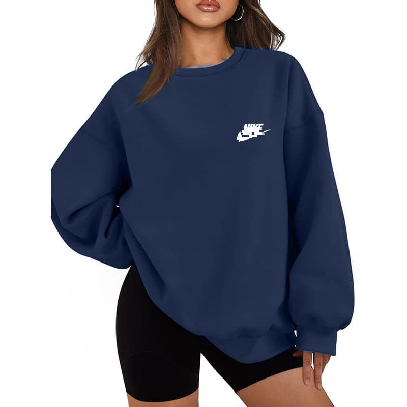 Sweat-shirt ample à col rond pour femme, imprimé de marque tendance printemps, automne et hiver