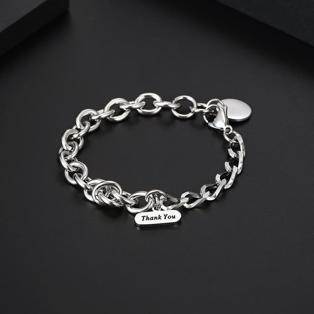 IMI splicing combination bracelet men and women neutral retro street style Cuban chain titanium steel jewelry