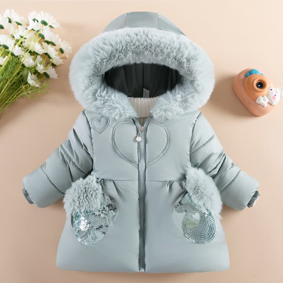 Children's Winter Clothes Plus Velvet Thickened Fashionable Cotton Clothes Coat European And American Style