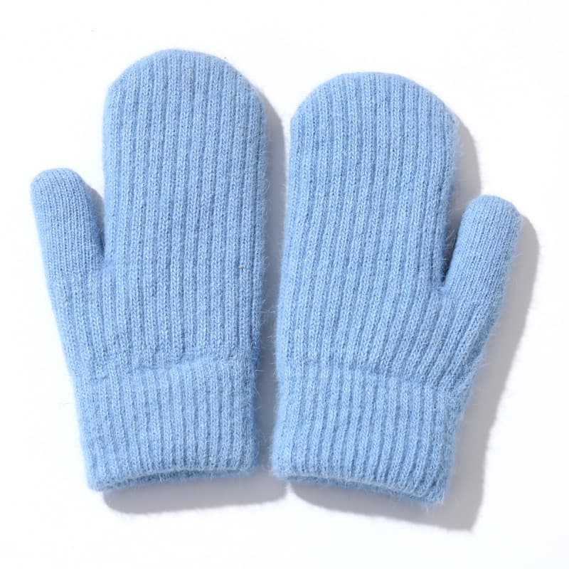 Knitted yarn bag covers men women, windproof warm winter outdoor use, thickened adults, with fingers and plush rabbit