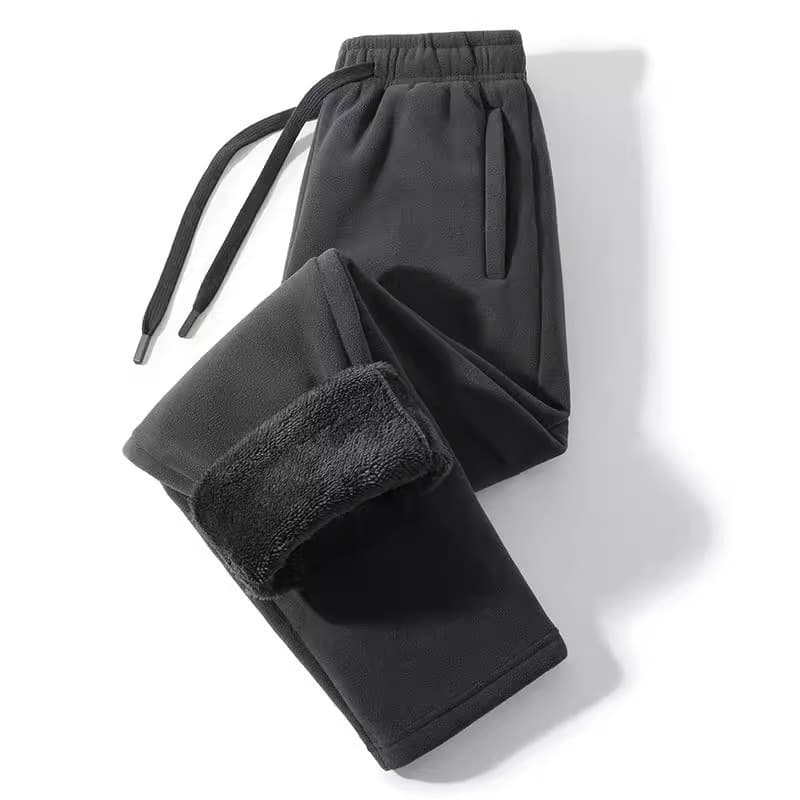 ​​Men’s Heavyweight Fleece Sweatpants – Winter Plush Lined, Loose Fit, Drawstring Waist (Black/Gray/Khaki, S-5XL)​​