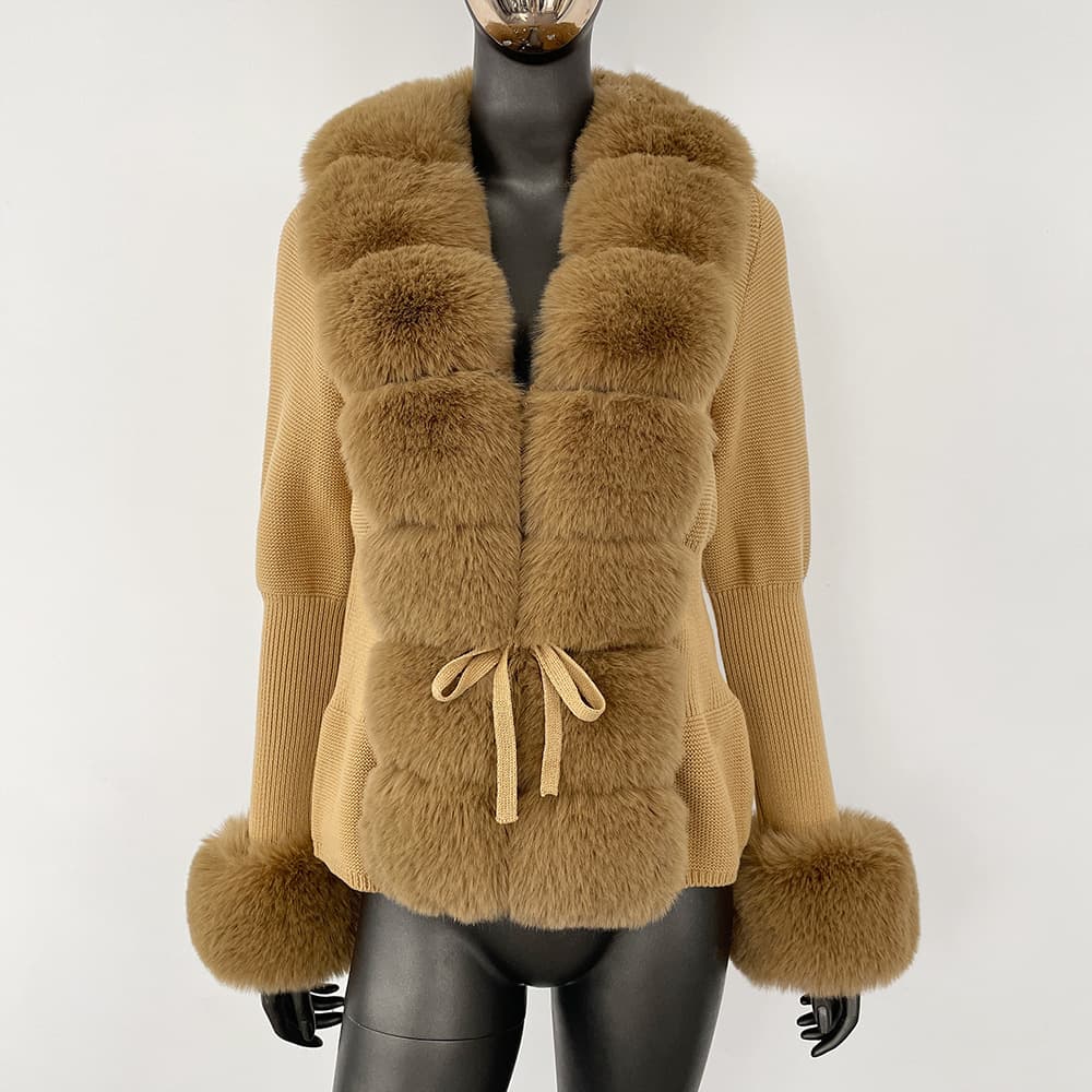 Women's Clothing Spring And Autumn Cardigan Fur Coat Knitted Sweater