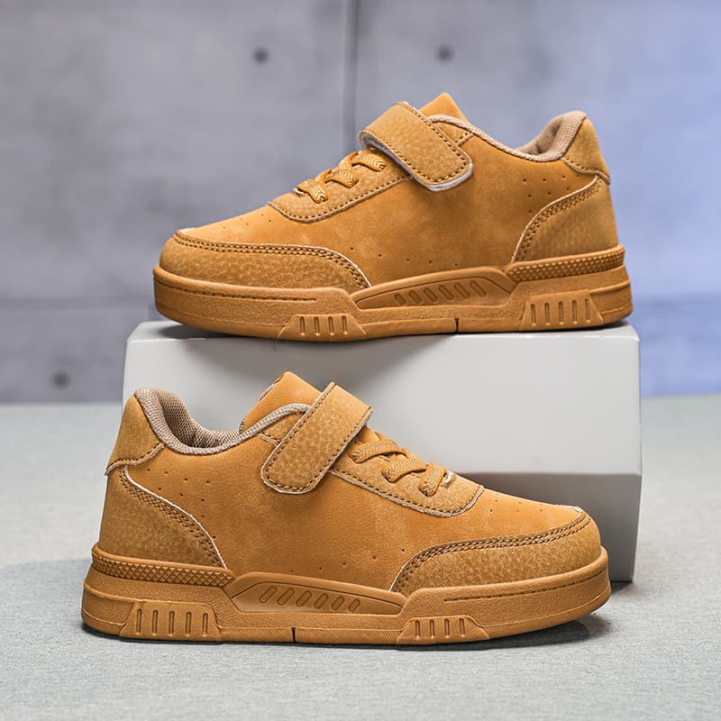 Boys' Leather White Shoes Sneakers 2025 Spring Girls' Elementary School Students Campus Lightweight Fashion Casual Sports Shoes Trend