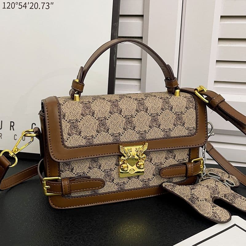 High-Quality Texture For Women 2025 New French Retro Print Shoulder Light Luxury Handheld Crossbody Small Square Bag