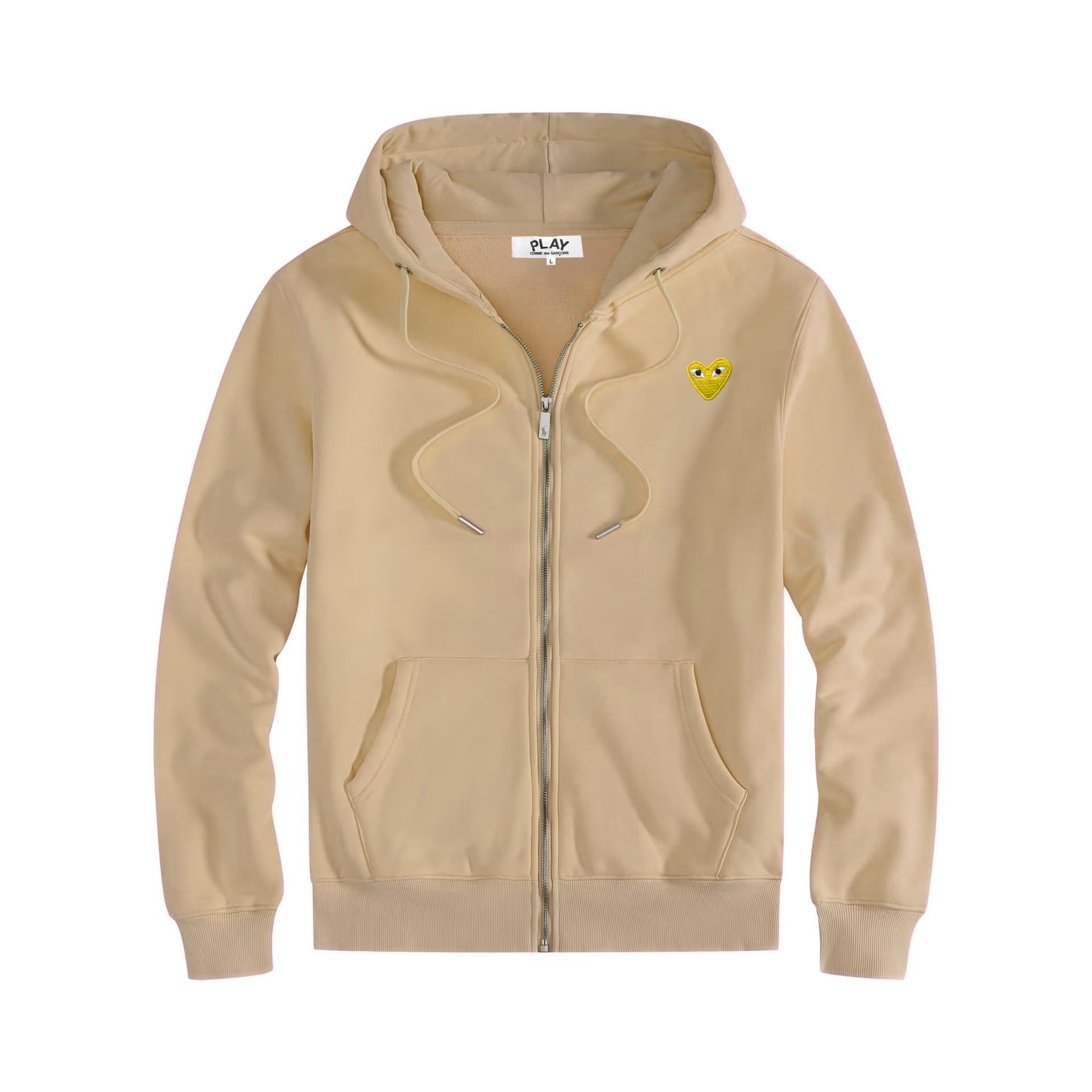 Sweat-shirt à capuche doublé polaire PLAY avec fermeture éclair et cœur brodé, ample, grande taille, unisexe, pour couple