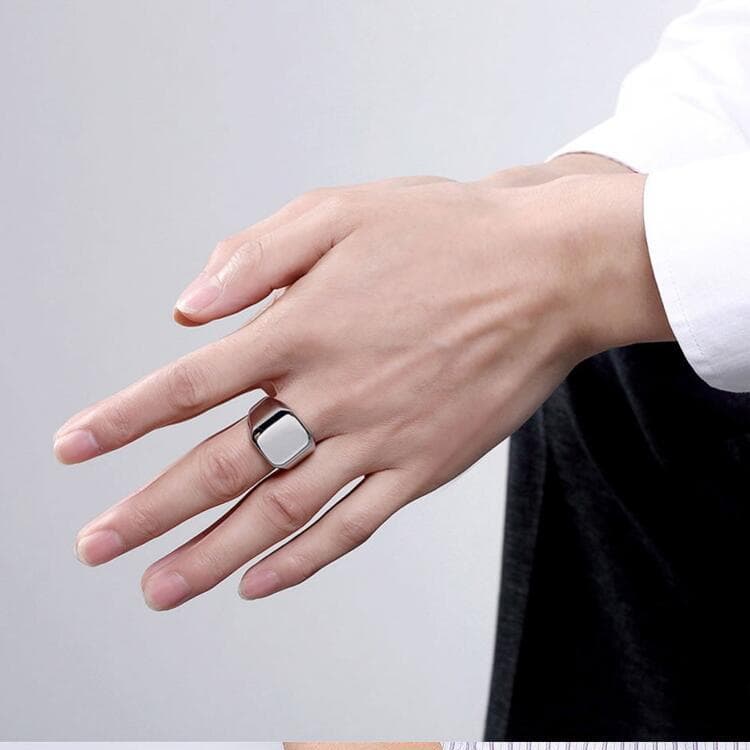 Jewelry Now Available In Batches Titanium Steel Domineering Retro Solid Full Diamond Polished Stainless Steel Ring Can Be Engraved Men