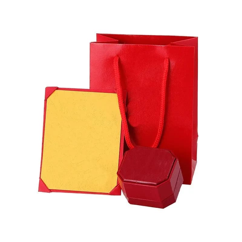 Bague Nail Love pour femme, bague classique de luxe en or pour l'amour et le mariage, avec pochette rouge, inaltérable et hypoallergénique.