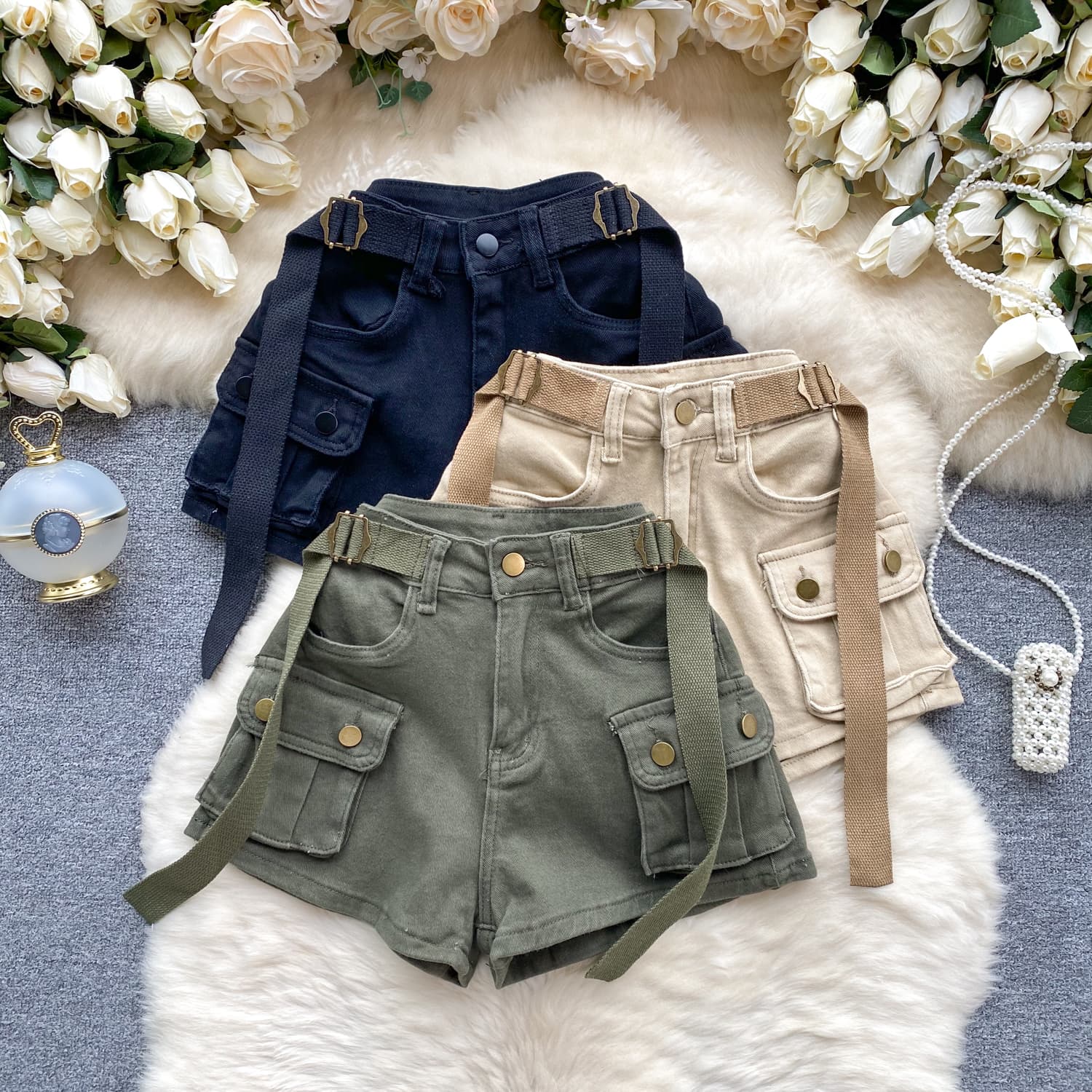 Women's Clothing Large Pocket Slim Short Design Jeans Hot Girl Style Shorts