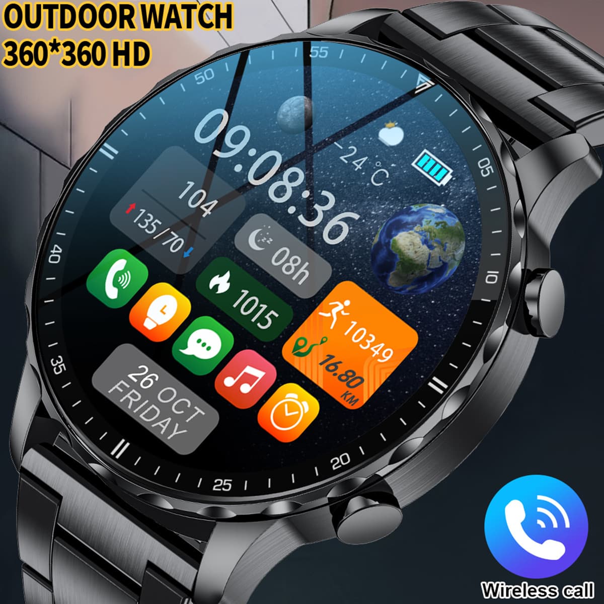 Smart Watch Multi Function Bluetooth Call Pedometer Health Monitoring Sports Watch