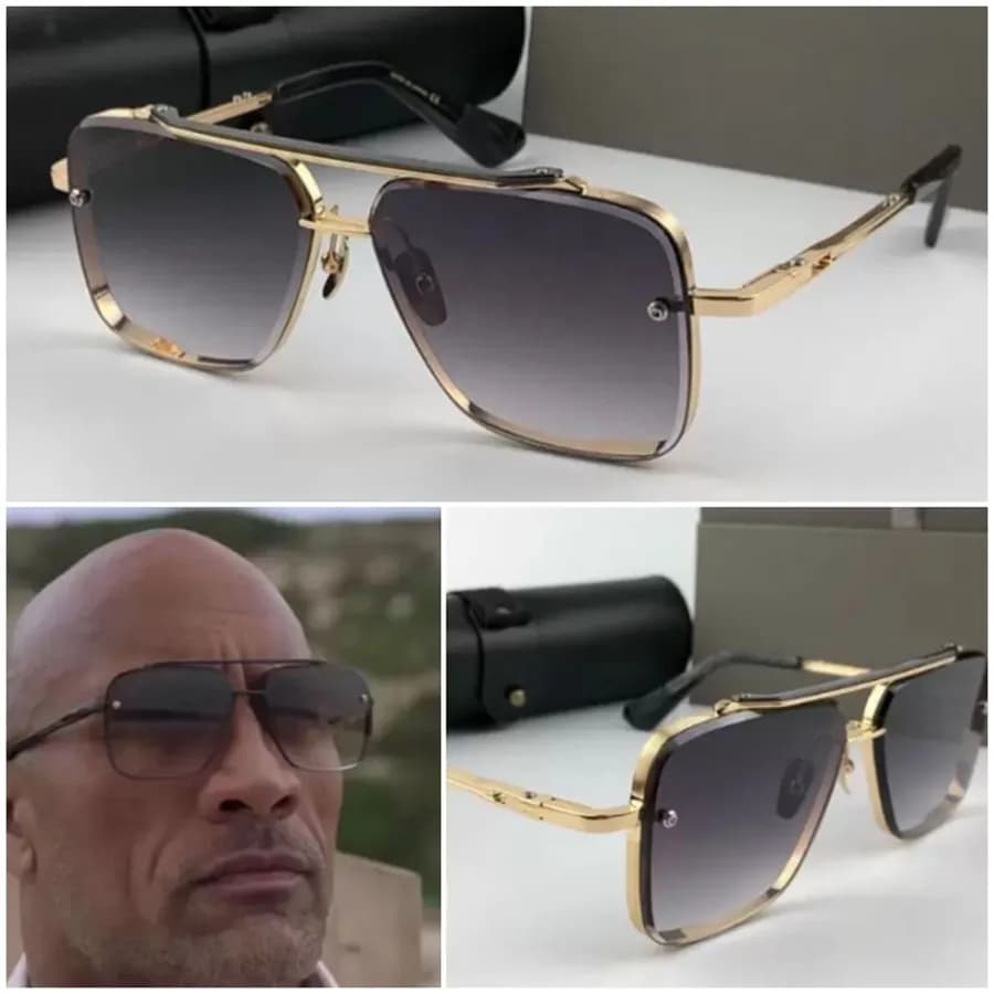 mens frame head Womens men High Grade Square Trimmed Metal Sunglasses h Six Big Oversized Oval Goggle Driving Beach