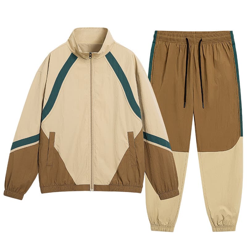 Men's Clothing Casual Sports Suit Spring And Autumn Stand Up Collar Jacket Fashion Striped Sweatshirt Youth Sportswear Cool And Handsome Complete Set