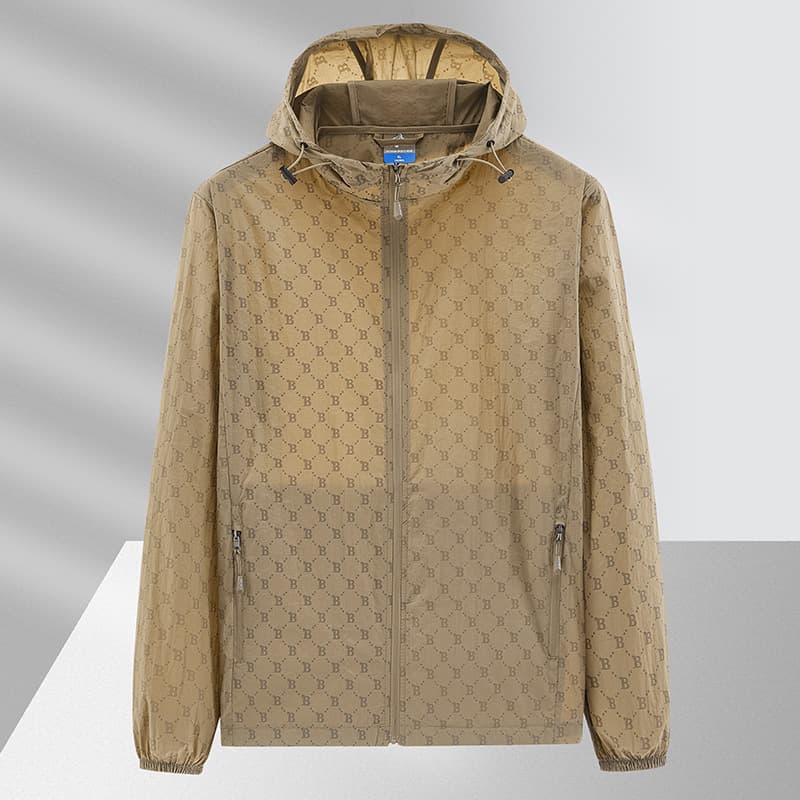 Men's Clothing Trendy Hooded Ultra Thin Breathable Men's And Women's Outdoor UV Protection Jackets, Fashionable Prints