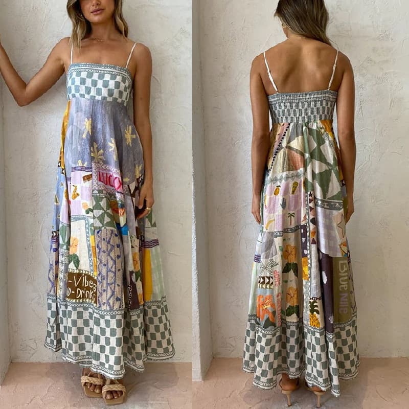Women's Sexy Printed Large Suspender Dress For Women
