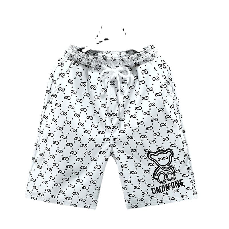 Man's clothing Men's summer digital print casual shorts beach pants 5 minutes high-grade ice silk loose handsome