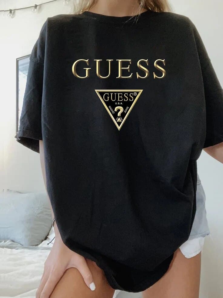T-shirt manches courtes femme, en coton, imprimé sens de la mode, tendance d'été, ample, cent hauts, 2024