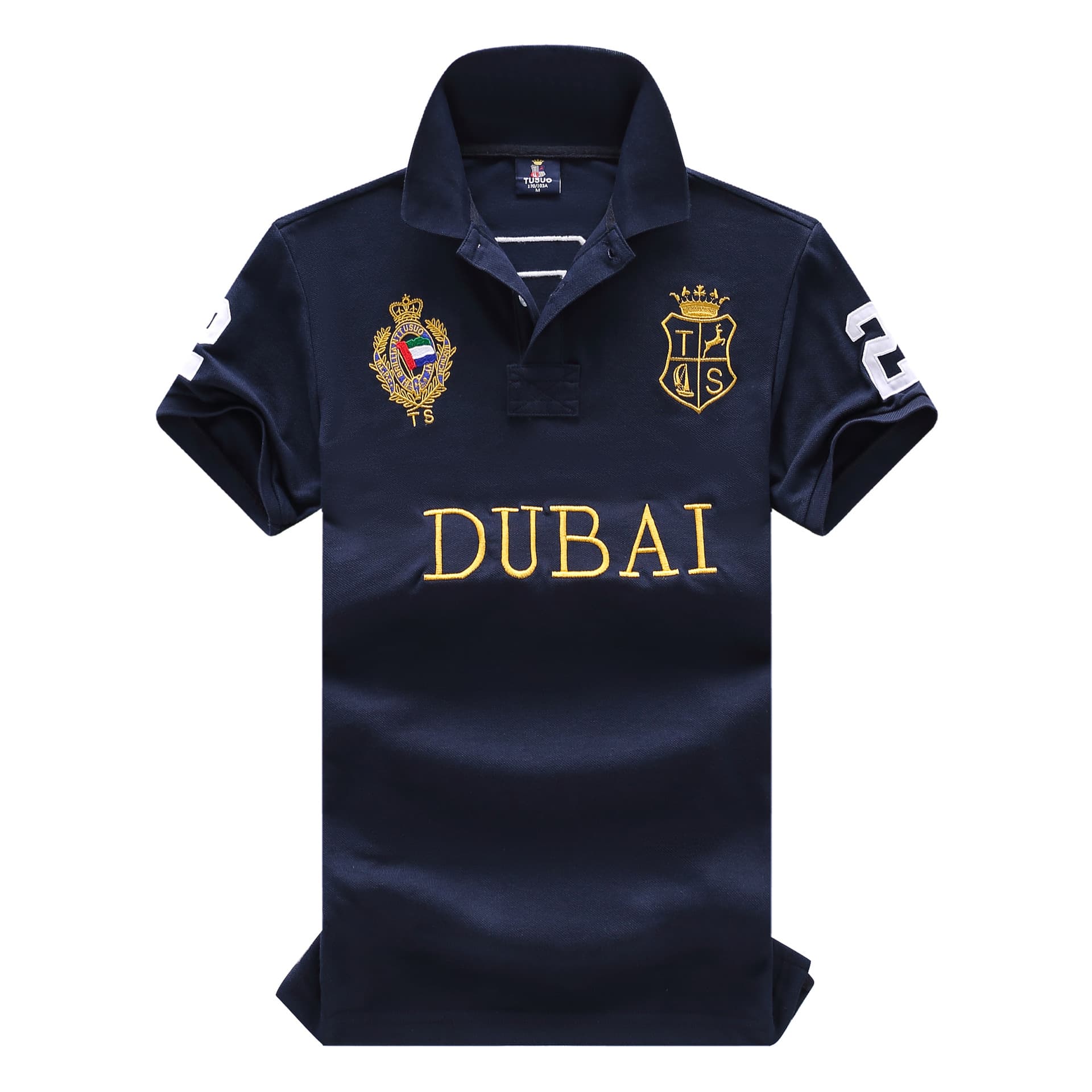 Man's Clothing 2024 New Polo Shirt Short Sleeve Men Pure Cotton Embroidery Leisure Sports Thin Navy Blue