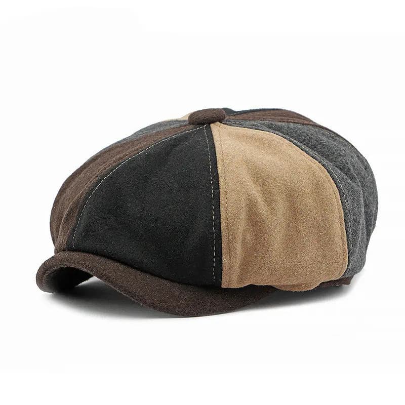 Hot Sale Autumn Winter Acrylic Solid Newsboy Caps Flat Peaked Cap Men and Women Painter Beret Hats 163