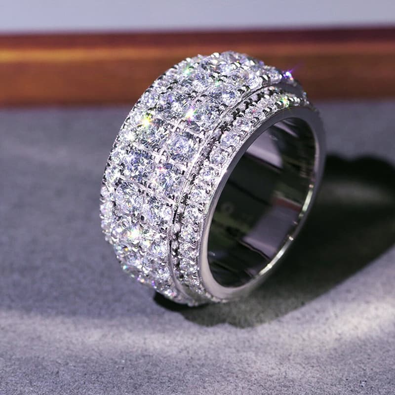 Jewelry & Accessories Cao Shi hip hop ring Street men and women trendy Super Flash half ring diamond ring accessories fashionable index finger ring