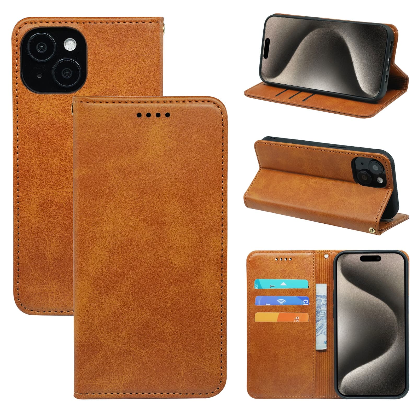 Compatible With 16/16 Pro Max/ 15/14/13 Genuine Leather Strong 7 Magnetic Phone Case