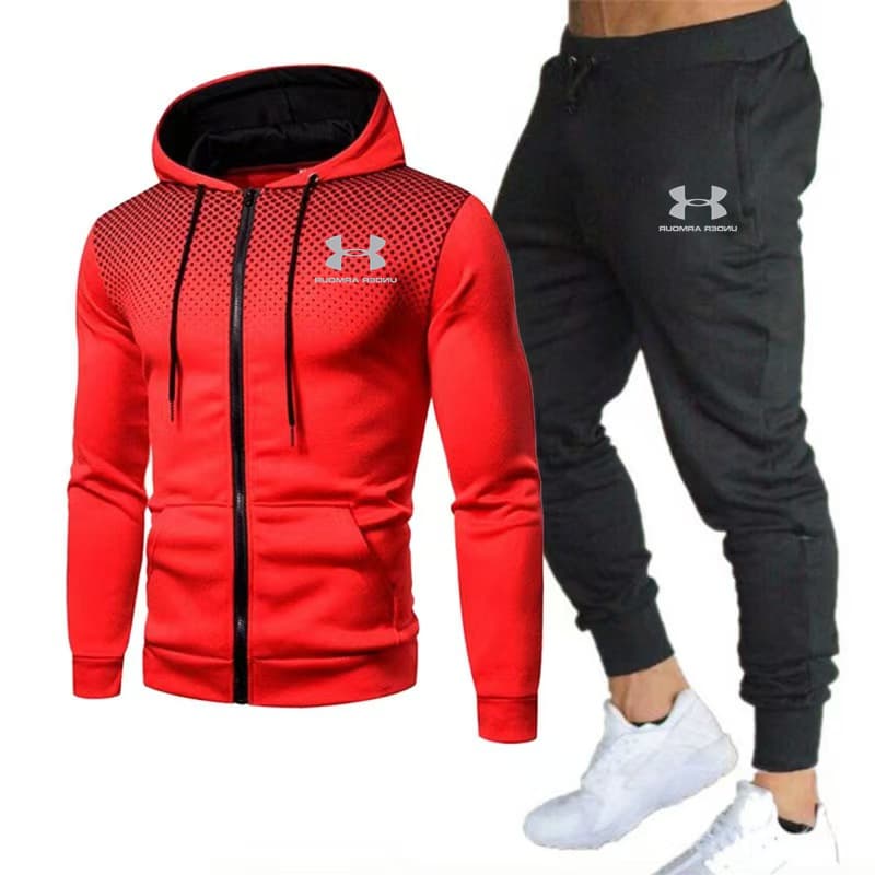 Ensemble de sport pour homme 2026 : sweat à capuche et pantalon deux pièces.