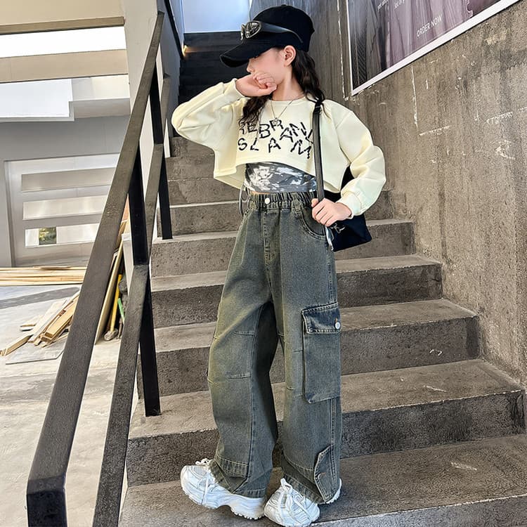 Jeans de travail amples pour filles, jeans divers printemps 2025