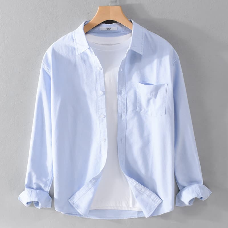 Men's Clothing Oxford Shirt Men Business Spring And Summer Loose Trend Handsome Casual Long Sleeve Shirt Jacket Men