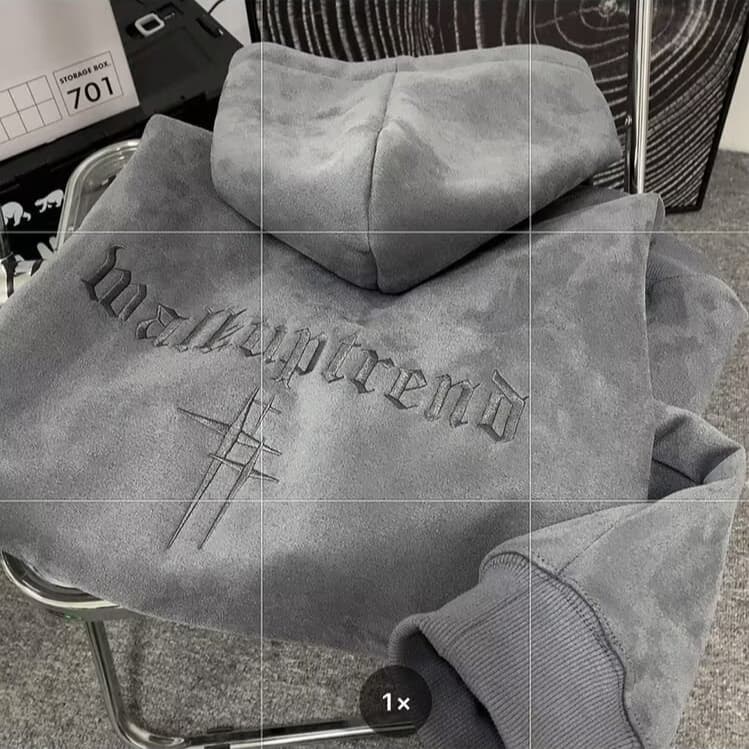 Suede Fleece Sweatshirt Men's Autumn Winter Trendy Brand Cool American Oversize Loose Thickened Hooded Jacket