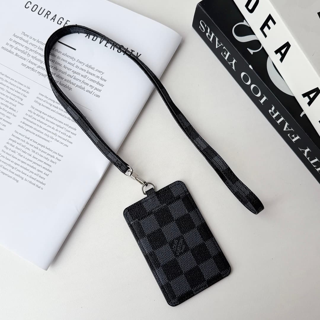Porte-badge LV pour homme et femme, avec cordon