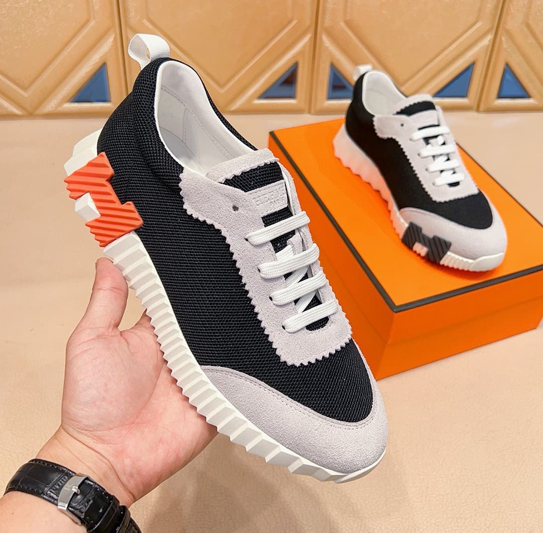 Baskets décontractées de marque H pour couple, chaussures de course respirantes, confortables et à lacets, en cuir véritable et à blocs de coule