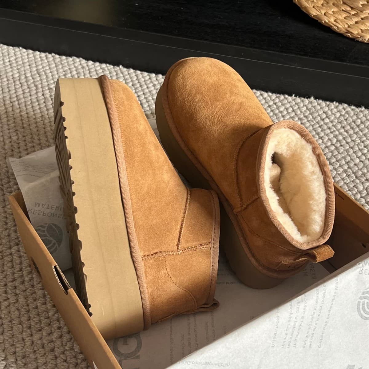 Zhou Dongyu 5 cm en cuir véritable fourrure neige talon plateforme bout rond cuir de vachette semelle épaisse coton bottes