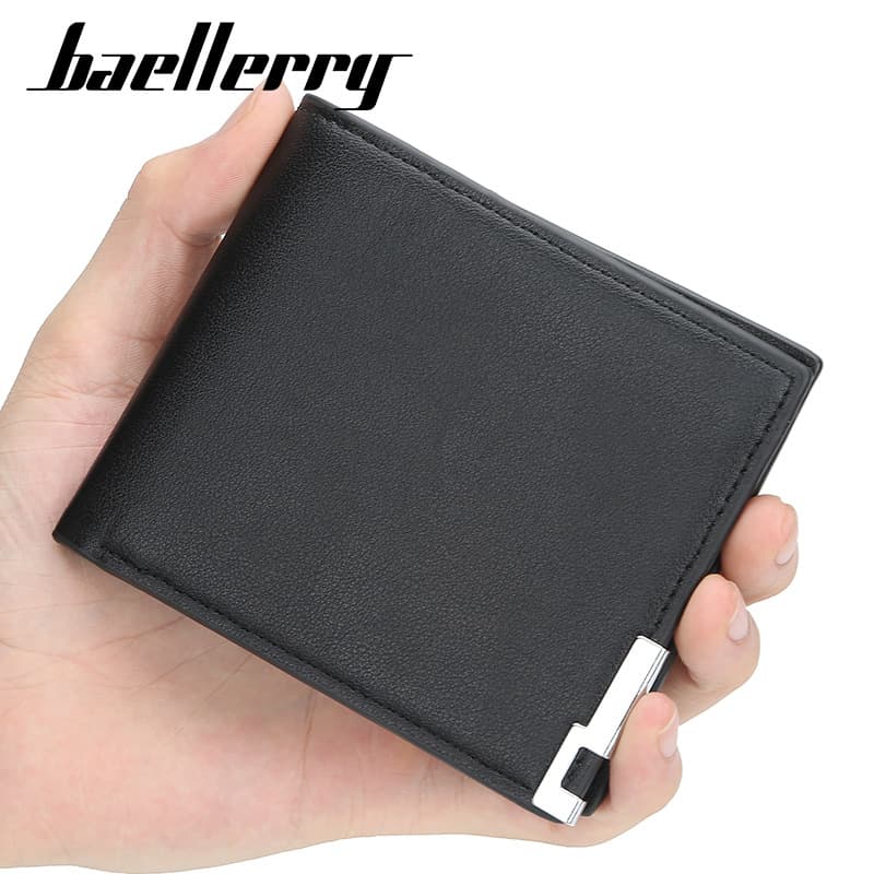 Baellerry Wallets for Men and Women Short Wallets Thin Iron-edged European and American Fashionable Youth Horizontal Trendy Card Holders